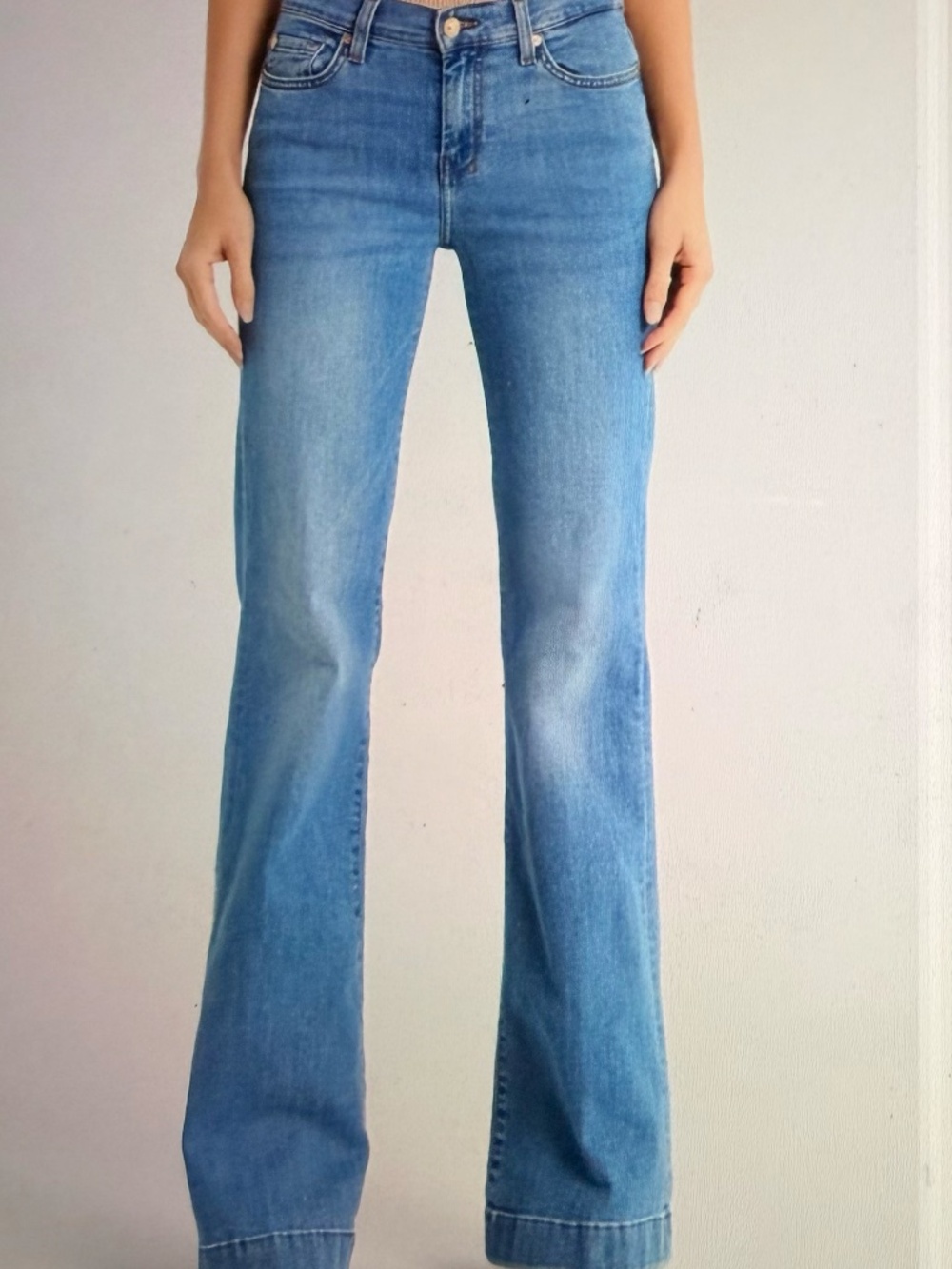 NWT 7 For All Mankind Dojo Mid Rise Flare Jeans, Sz 28